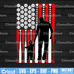 daddy and son baseball matching svg, dad and son fathers day png, america flag baseball team lovers svg, baseball gifts