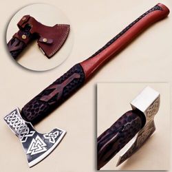 carbon steel viking tomahawk custom hand forged camping hatchet and throwing axe