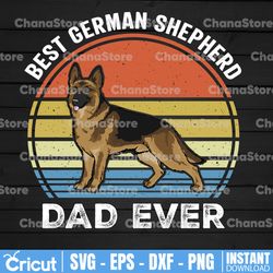 best dog dad ever german shepherd retro vintage png, digital download prints,german shepherd, dog png, animal lover png,