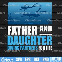 father daughter diving partners for life scuba diving png, diving png matching daughter father