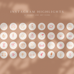 line art instagram highlights / minimalist icons / handdrawn icons / stories icons