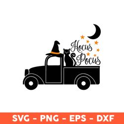 Truck Black Cat Hocus Pocus Svg, Black Cat Svg, Cat Svg, Truck Svg, Eps, Dxf, Png - Download File