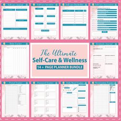 Self Care Journal & Wellness Planner BUNDLE! | Wellbeing Mindfulness | Checklist | Mental Health Mindfulness Healing Anx