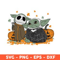 Jack Skellington And Baby Yoda Halloween Svg, Jack Svg, Baby Yoda Svg, Halloween Svg, Eps, Png - Download File
