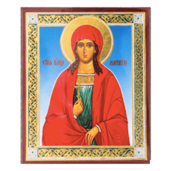 Saint Margarita the Virgin Martyr | Handmade icon  | Size: 2,5" x 3,5"