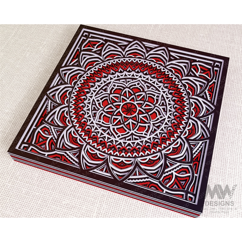 Vector Mandala Box Design Layered Mandala Template, Shadow Box Mandala SVG DXF, Cricut | Inspire ...