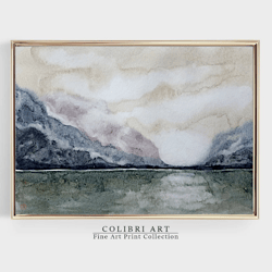 Mountain Painting Muted Art Print Landscape Watercolor Neutral Wall Art Scandinavian Printable Art Instant Download N12
