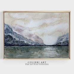 mountain painting muted art print landscape watercolor neutral wall art scandinavian printable art instant download n12