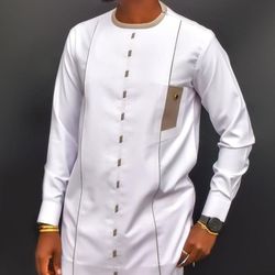 Men Clothing | Kaftan African Men Shirt and Down White| Dashiki Mens Shirt| Family African Wear | African Men’s Clothing