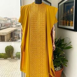 African Mens Agbada, African Mens Wear,Mens Traditional Agbada, Dashiki Prom Suit