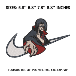uchiha itachi embroidery design file, naruto anime embroidery design, machine embroidery dst. anime design pes brother