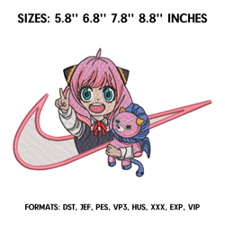 anya forger embroidery design file, spy x family anime embroidery design, machine embroidery, anime pes design brother