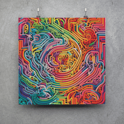 crazy maze poster - downloadable and printable digital painting