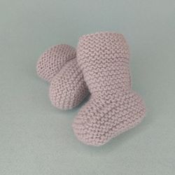 Alpaca baby booties, Unisex newborn shoes