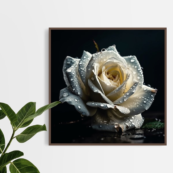 White Rose Poster - Downloadable and Printable Digital paint | Inspire ...