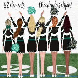 cheerleaders clipart: "girls clipart" watercolor girls best friends sports team clip art planner girl clipart custom hai
