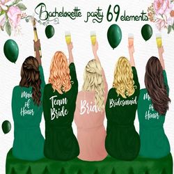 bridesmaid clipart: "wedding robes clipart" bachelorette party bride clipart bridal shower invitation diy bridesmaid gif