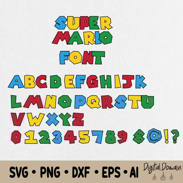 Mario Font Svg, Mario Font Png, Mario Letters, Mario Numbers - Inspire ...