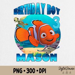 finding nemo birthday png, boys nemo birthday png, disney png, kids birthday png, finding nemo png, 1st birthday png