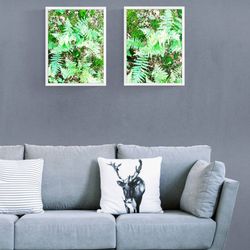 Forest Fern Set of 2 PRINTs - digital file that you will download