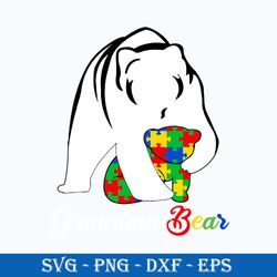 bear mom svg, autism awareness mom bear svg, mother's day svg, png dxf eps digital file