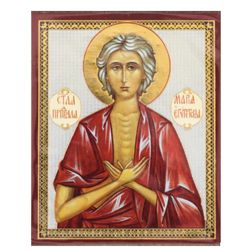 Saint Mary of Egypt | Handmade icon  | Size: 2,5" x 3,5"