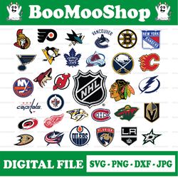 nhl logo svg bundle hockey league logo nhl logo vector printable cut files clipart digital download silhouette