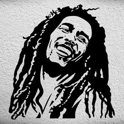 Bob Marley Sticker, Famous Musician And Singer, Wall Sticker Vinyl Decal Mural Art Decor
