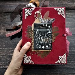 Large witch junk journal for sale Magic witchy herbs junk journal handmade Witchcraft grimoire book of shadows
