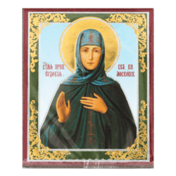 Venerable Eudokia (in monasticism Euphrosyn), Grand Duchess of Moscow | Handmade icon  | Size: 2,5" x 3,5"
