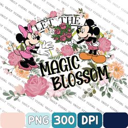 Retro Let the magic Blossom Epcot Flower&Garden Festival 2023 Png, Let The Magic Blossom CartoonPng,Mickey MinniePng,Flo