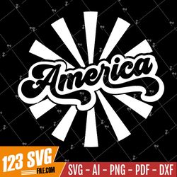 America SVG, Retro America SVG, 4th Of July SVG, July 4th Svg, Independence Day Svg, Patriotic Svg, Retro Svg, Circut an