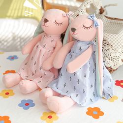 Flower skirt couple rabbit doll plush toy Long Legs(US Customers)