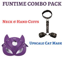 BDSM Neck Restraint and Upscale Cat Mask Costume Multi Pack(US Customers)