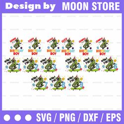 dinosaur birthday boy family bundle svg, family saurus svg, birthday boys t rex party svg, png, birthday party dinosaur