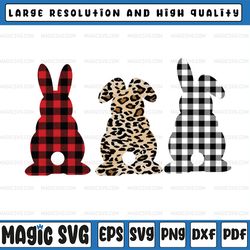 Leopard - Buffalo Plaid Easter Bunny PNG, Cute Bunny, Funny Rabbit, Easter Bunny, Digital Download