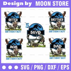 personalized dinosaur birthday boy png, dinosaur family birthday matching png, t-rex png custom birthday, birthday boy p