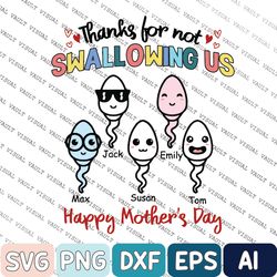 Funny Thanks For Not Swallowing Svg, Mother's Day Gift, Personalized Svg, Funny Mom Svg, Gift For Mum, Coffee Svg 11oz 1
