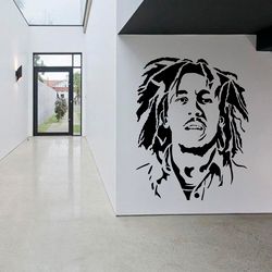 Bob Marley Sticker, Famous Musician And Singer, Wall Sticker Vinyl Decal Mural Art Decor