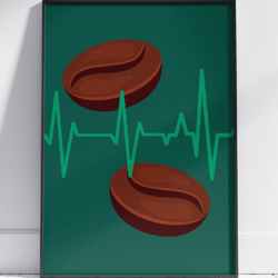 Cardiogram of Coffee Wall Art Coffee Painting by Stainles
