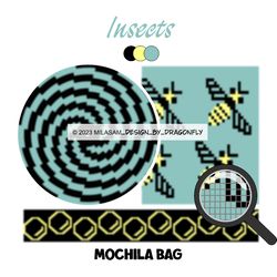 PATTERN: Tapestry crochet bag / wayuu mochila bag / Insects 851