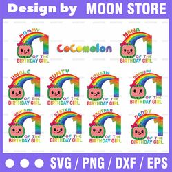cocomelon birthday girl png, cocomelon family png, cocomelon party family matching shirt, cocomelon bundle png, watermel