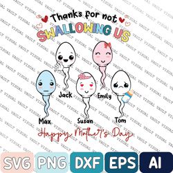 Funny Thanks For Not Swallowing Svg, Mother's Day Gift, Personalized Svg, Funny Mom Svg, Gift For Mum, Coffee Svg