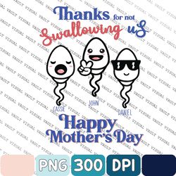 Personalized Mom Png, Thanks For Not Swallowing Us, Custom Mom's Birthday Png, Funny Mom Png, Custom Mothers Day Gift, P