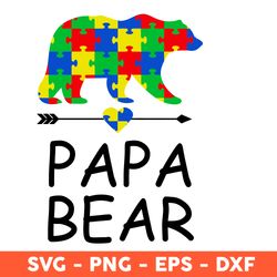 papa bear svg, papa svg, bear svg, father's day svg, cricut, vector clipar, eps, dxf, png - download file