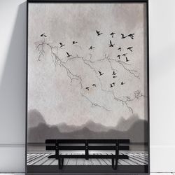 mountain view bench painting - scenic landscape wall art by stainles