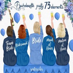 bridesmaid clipart: "wedding robes clipart" bachelorette party bride clipart bridal shower invitation diy bridesmaid gif