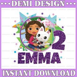 Personalized Gabby's Dollhouse Iron On Transfer Png Design I Birthday Party Iron On  I Gabby's Dollhouse Birthday Png, D