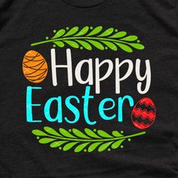 Happy Easter sign. Easter eggs. Digital downloads