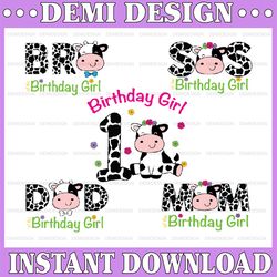 Personalized Family Bundle 1st Birthday Png, 1st Birthday  Png, Baby Cow Birthday Png, Family Farm Party Design, Instant